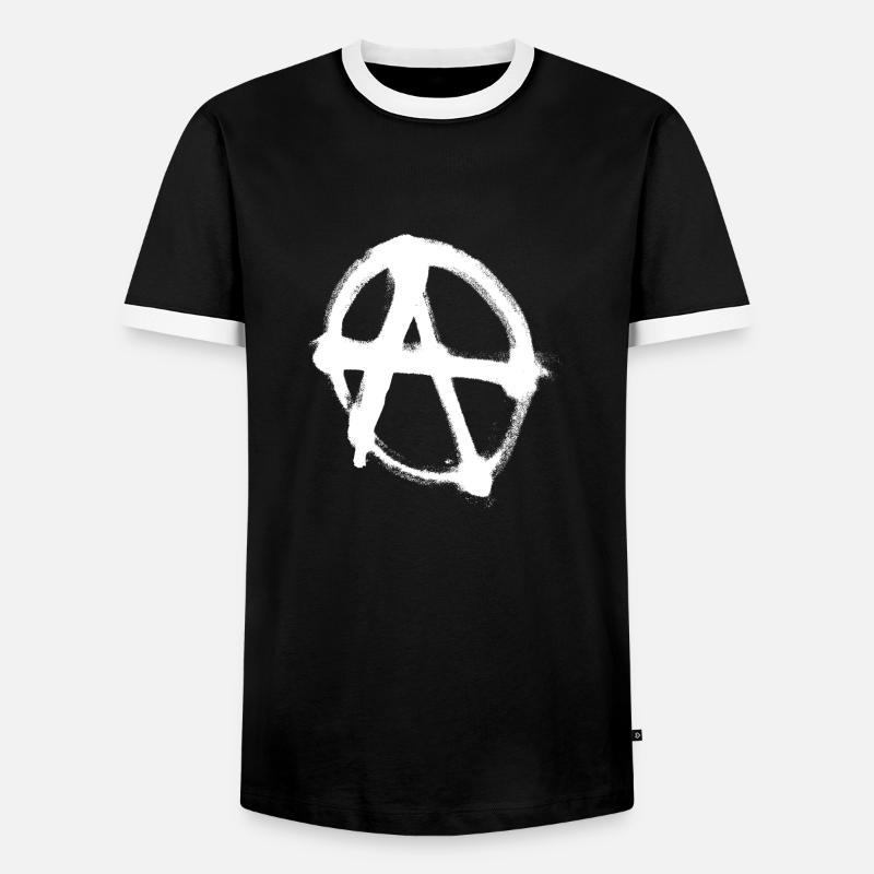 A - Männer Kontrast-T-Shirt - Schwarz/Weiß
