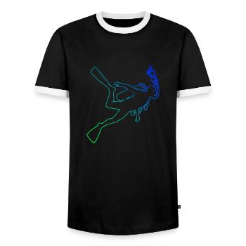Scuba Diver Scuba Taucher Damen Diver Free Dive - Männer Kontrast-T-Shirt - Schwarz/Weiß - Vorne - AI Model Female 172 light (172cm) & AI Model Male 178 light (178cm)