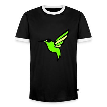 hummingbird bird silhouette - Men's Ringer Shirt - black/white - Front - AI Model Female 172 light (172cm) & AI Model Male 178 light (178cm)