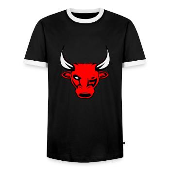 taureau taureau - T-shirt contrasté Homme - noir/blanc - Devant - AI Model Female 172 light (172cm) & AI Model Male 178 light (178cm)