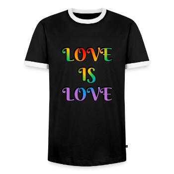 Regenbogen-Liebe ist Liebe - Männer Kontrast-T-Shirt - Schwarz/Weiß - Vorne - AI Model Female 172 light (172cm) & AI Model Male 178 light (178cm)
