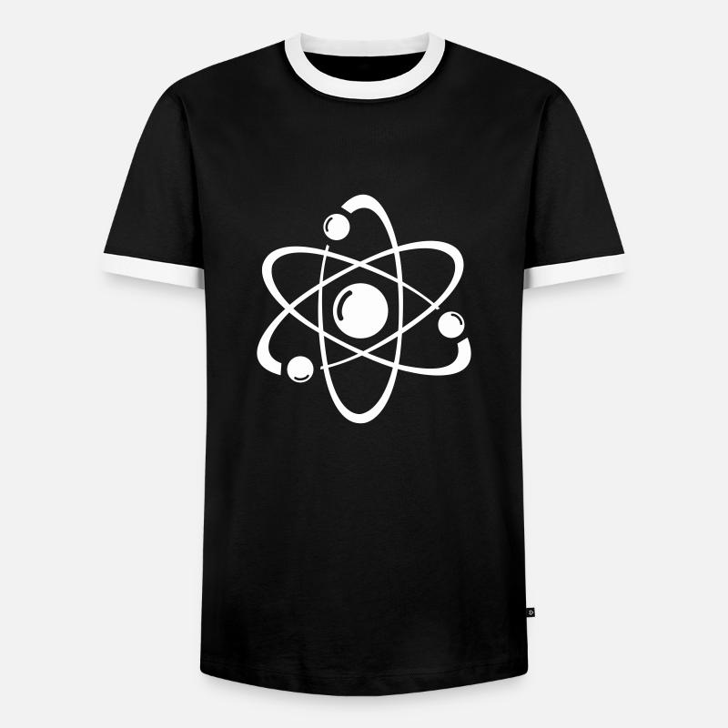 atom - Men's Ringer Shirt - black/white