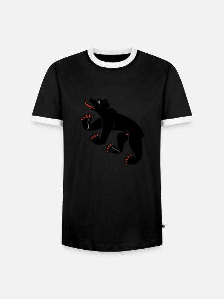 Bernerbär - Männer Kontrast-T-Shirt - Schwarz/Weiß