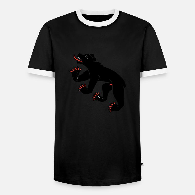 Bernerbär - Männer Kontrast-T-Shirt - Schwarz/Weiß