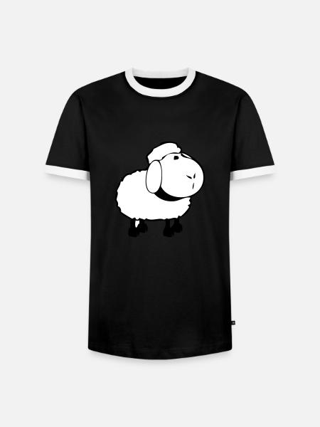 Schaf - Männer Kontrast-T-Shirt - Schwarz/Weiß