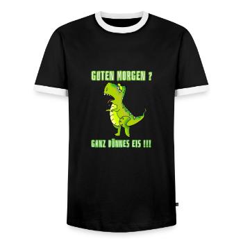 Guten morgen ganz dünnes Eis - Männer Kontrast-T-Shirt - Schwarz/Weiß - Vorne - AI Model Female 172 light (172cm) & AI Model Male 178 light (178cm)