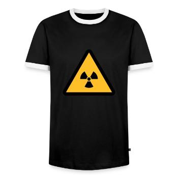 RADIOAKTIV - Männer Kontrast-T-Shirt - Schwarz/Weiß - Vorne - AI Model Female 172 light (172cm) & AI Model Male 178 light (178cm)