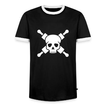 Baker - Men's Ringer Shirt - black/white - Front - AI Model Female 172 light (172cm) & AI Model Male 178 light (178cm)