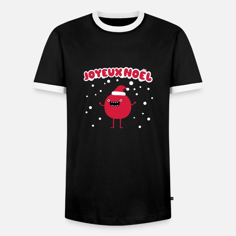 Joyeux Noël - Männer Kontrast-T-Shirt - Schwarz/Weiß