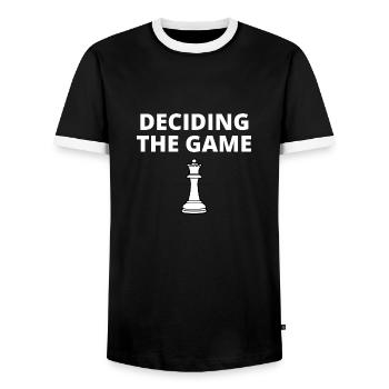 Chess Saying Gift Checkmate Queens Gambit - T-shirt contrasté Homme - noir/blanc - Devant - AI Model Female 172 light (172cm) & AI Model Male 178 light (178cm)