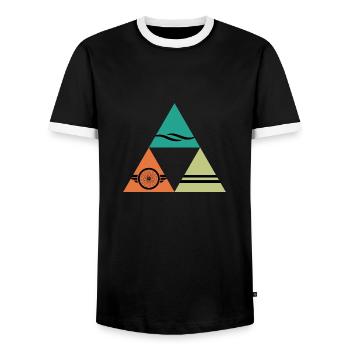 Triathlon TRIATHLÈTE « natation-vélo-course » - T-shirt contrasté Homme - noir/blanc - Devant - AI Model Female 172 light (172cm) & AI Model Male 178 light (178cm)