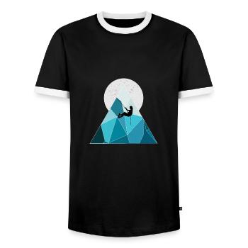 Climb - Men's Ringer Shirt - black/white - Front - AI Model Female 172 light (172cm) & AI Model Male 178 light (178cm)