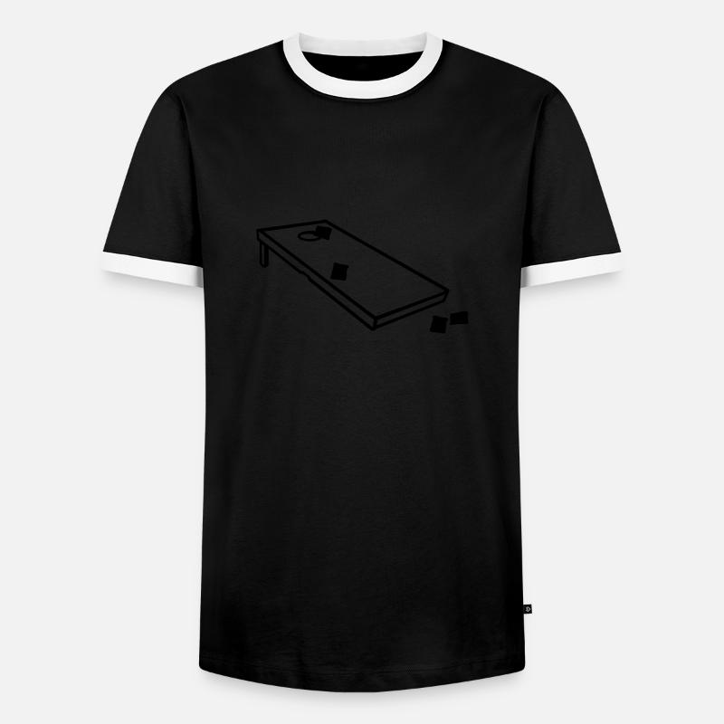 Cornhole - Männer Kontrast-T-Shirt - Schwarz/Weiß