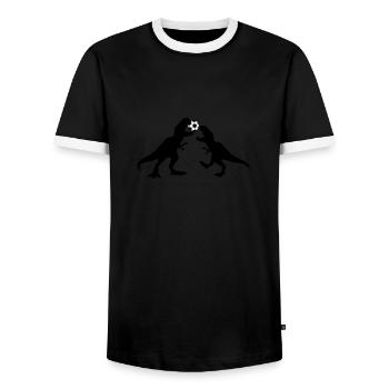 2 combat football morsure club de sport jeu silhou - T-shirt contrasté Homme - noir/blanc - Devant - AI Model Female 172 light (172cm) & AI Model Male 178 light (178cm)