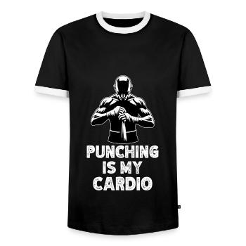 Boxen Boxer Kickboxen Zitat - Männer Kontrast-T-Shirt - Schwarz/Weiß - Vorne - AI Model Female 172 light (172cm) & AI Model Male 178 light (178cm)