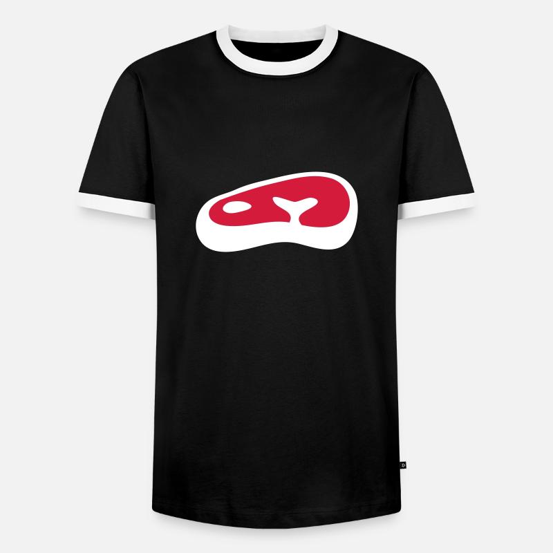 Steak - Männer Kontrast-T-Shirt - Schwarz/Weiß