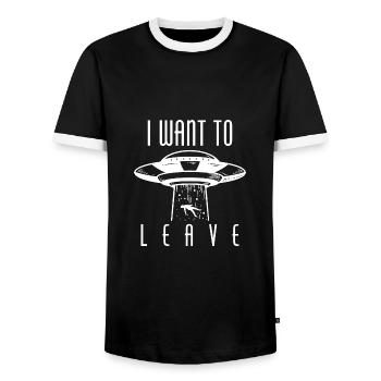 I Want To Leave - Männer Kontrast-T-Shirt - Schwarz/Weiß - Vorne - AI Model Female 172 light (172cm) & AI Model Male 178 light (178cm)