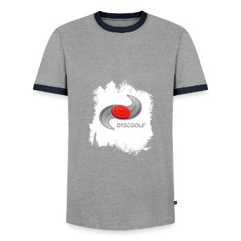 Frisbee Ultimate Frisbee DiscGolf Frisbee - T-shirt contrasté Homme - gris/marine  - Devant - AI Model Female 172 light (172cm) & AI Model Male 178 light (178cm)