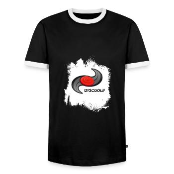 Frisbee Ultimate Frisbee DiscGolf Frisbee - Men's Ringer Shirt - black/white - Front - AI Model Female 172 light (172cm) & AI Model Male 178 light (178cm)