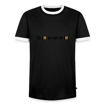 to bee or not to bee - Men's Ringer Shirt - black/white - Front - AI Model Female 172 light (172cm) & AI Model Male 178 light (178cm)