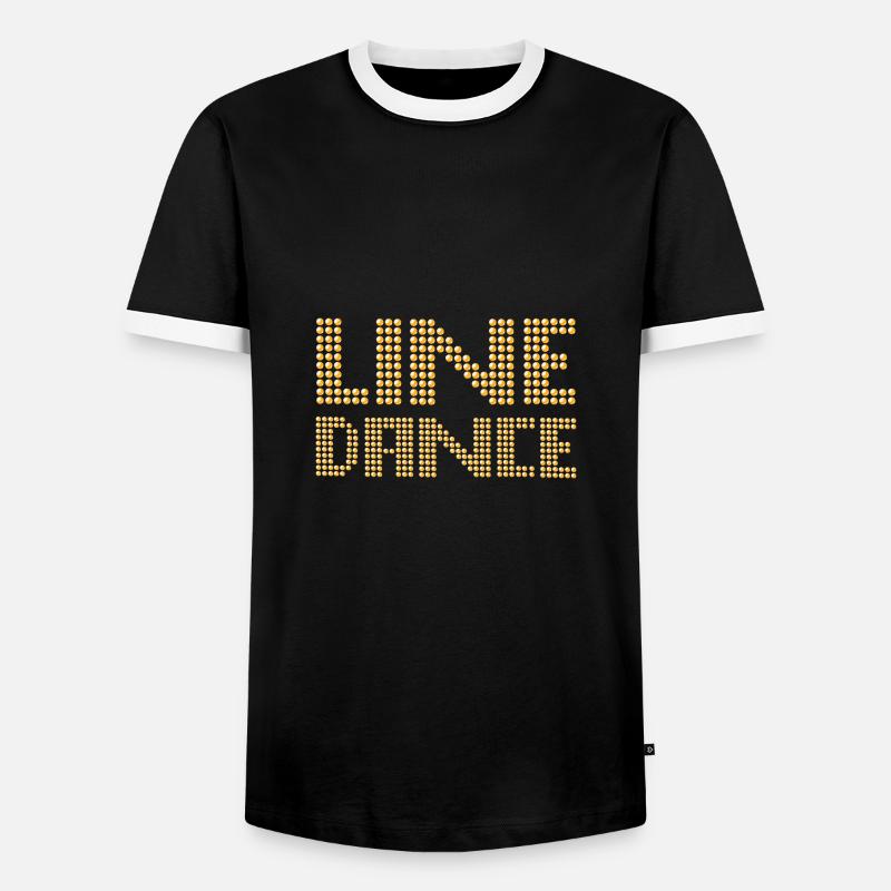 Line Dance - Linedance - Männer Kontrast-T-Shirt - Schwarz/Weiß