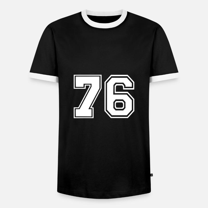 76 - Männer Kontrast-T-Shirt - Schwarz/Weiß