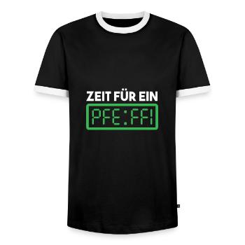 Zeit für ein Pfeffi Pfefferminz Likör Saufen JGA - Männer Kontrast-T-Shirt - Schwarz/Weiß - Vorne - AI Model Female 172 light (172cm) & AI Model Male 178 light (178cm)
