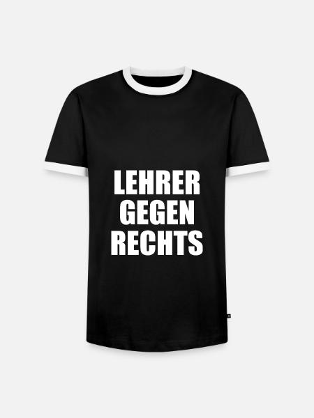 Lehrer gegen rechts - Männer Kontrast-T-Shirt - Schwarz/Weiß
