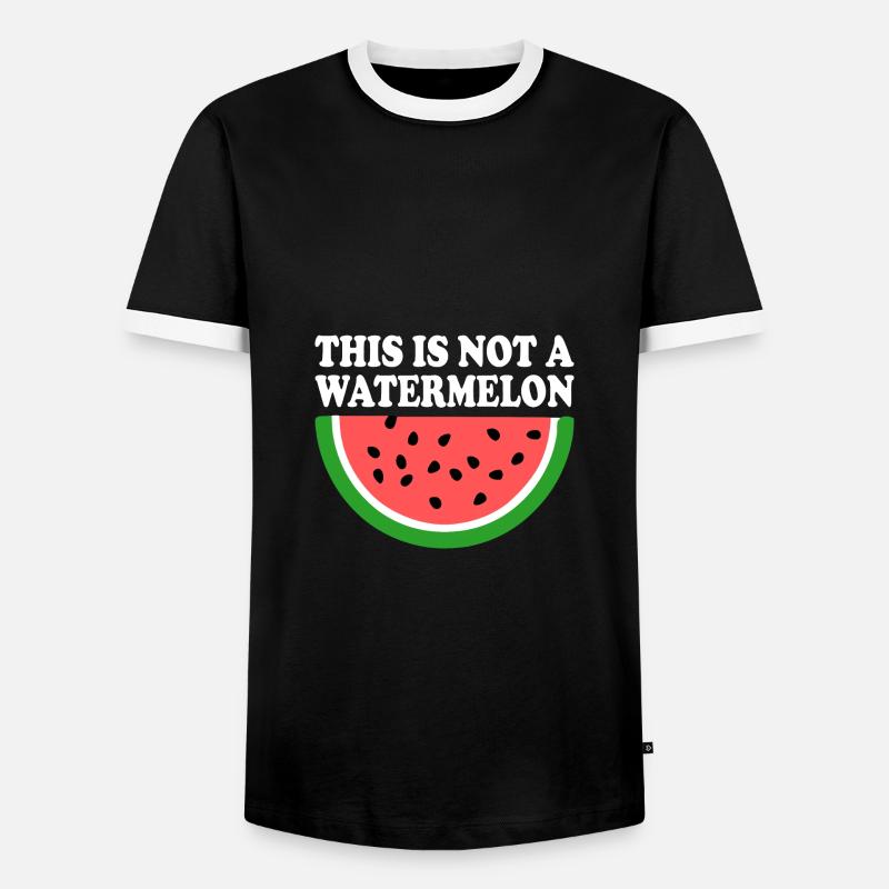 THIS IS NOT A WATERMELON - Men's Ringer Shirt - black/white
