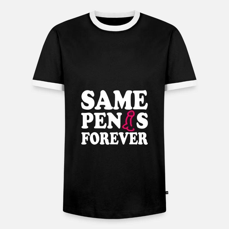 Same penis forever - Men's Ringer Shirt - black/white