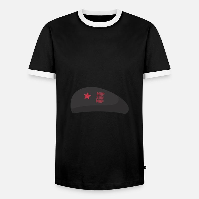 Mir San Mir (Che-Guevara-Barett-Edition) - Männer Kontrast-T-Shirt - Schwarz/Weiß