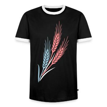 Getreide 3 grain farm farmer cereales - Männer Kontrast-T-Shirt - Schwarz/Weiß - Vorne - AI Model Female 172 light (172cm) & AI Model Male 178 light (178cm)