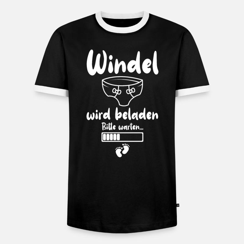 Windel Wird Beladen Bitte Warten... - Männer Kontrast-T-Shirt - Schwarz/Weiß