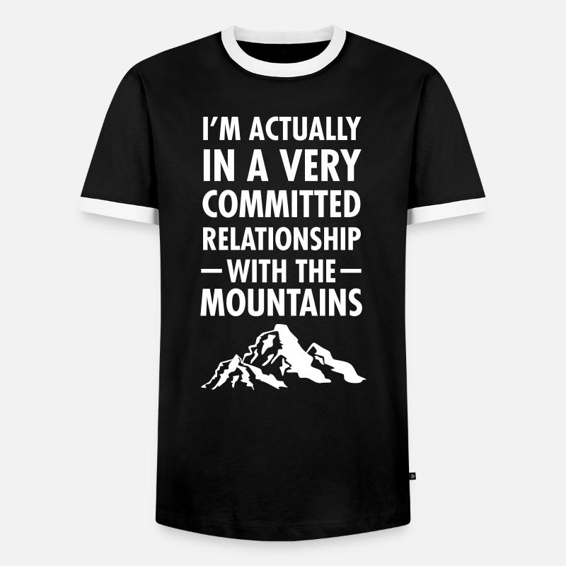 Committed Relationship With The Mountains - Männer Kontrast-T-Shirt - Schwarz/Weiß