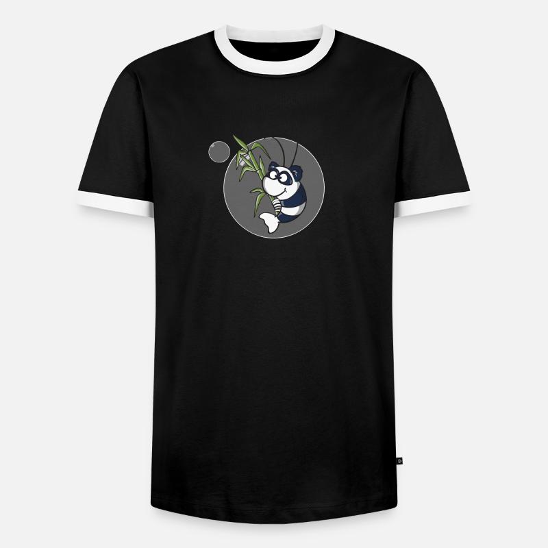 Panda Garnele - Männer Kontrast-T-Shirt - Schwarz/Weiß