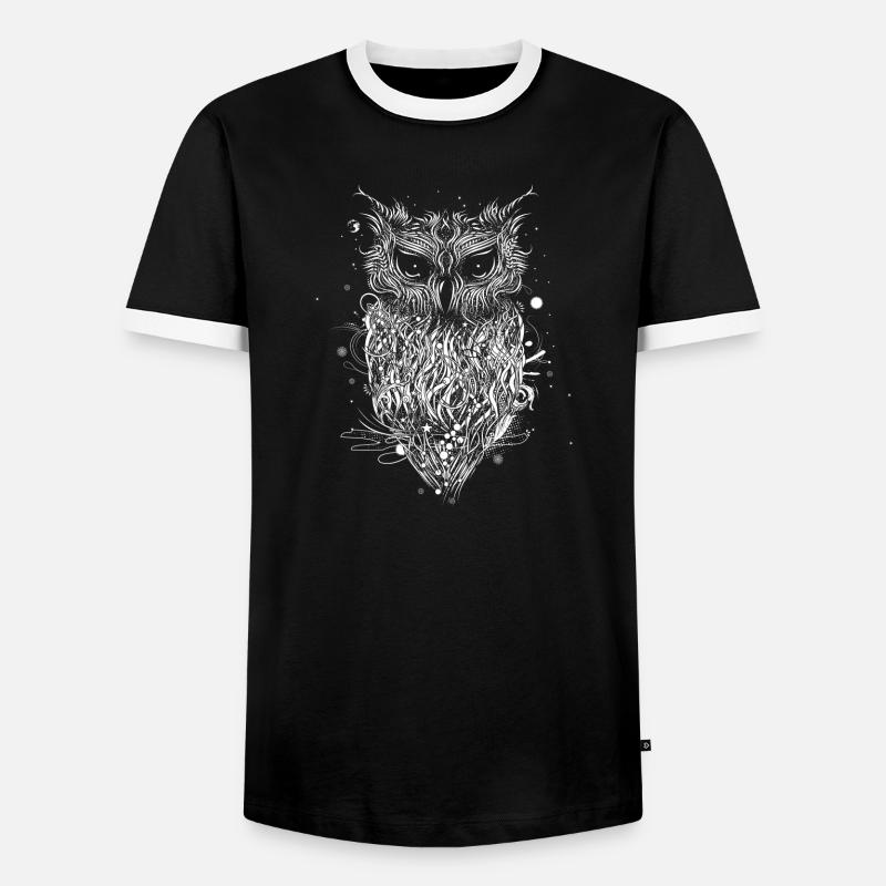 mysteriöse Eule - Männer Kontrast-T-Shirt - Schwarz/Weiß
