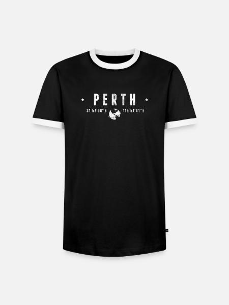 Perth - Men's Ringer Shirt - black/white