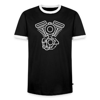 V Twin - T-shirt contrasté Homme - noir/blanc - Devant - AI Model Female 172 light (172cm) & AI Model Male 178 light (178cm)