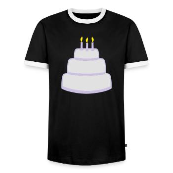 Birthday cake - T-shirt contrasté Homme - noir/blanc - Devant - AI Model Female 172 light (172cm) & AI Model Male 178 light (178cm)