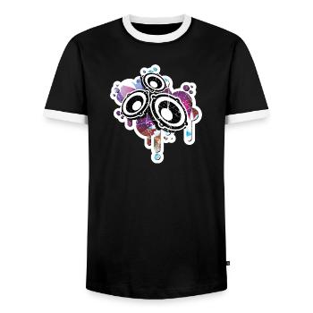 Summer Party and music best speakers gift - Men's Ringer Shirt - black/white - Front - AI Model Female 172 light (172cm) & AI Model Male 178 light (178cm)