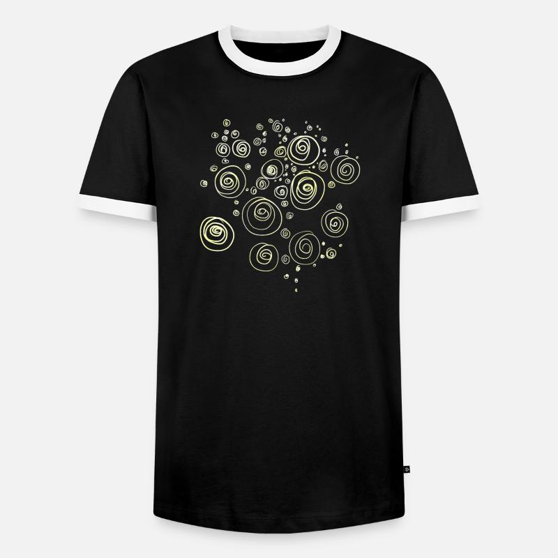 Shells / Spirals Abstract - Men's Ringer Shirt - black/white