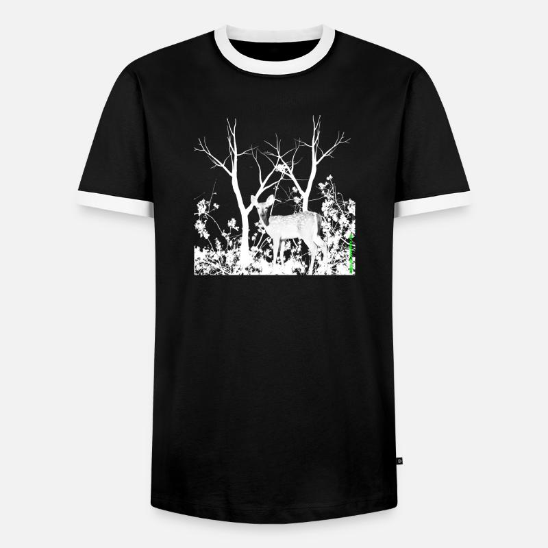 deer - Männer Kontrast-T-Shirt - Schwarz/Weiß