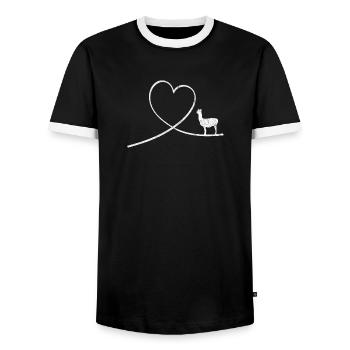 Lama Alpaka Tiere Haustier Geschenk Geschenkidee - Männer Kontrast-T-Shirt - Schwarz/Weiß - Vorne - AI Model Female 172 light (172cm) & AI Model Male 178 light (178cm)