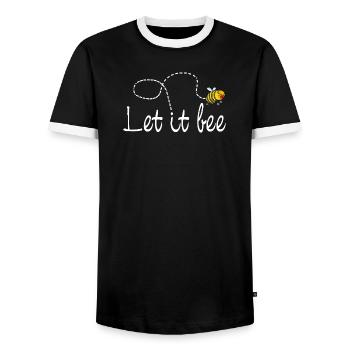 Biene Let it be - Männer Kontrast-T-Shirt - Schwarz/Weiß - Vorne - AI Model Female 172 light (172cm) & AI Model Male 178 light (178cm)