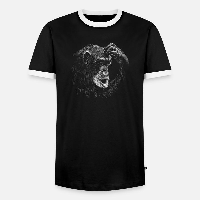 Affe - Männer Kontrast-T-Shirt - Schwarz/Weiß