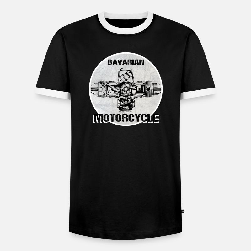 Bavarian Motorcycle Boxermotor - Männer Kontrast-T-Shirt - Schwarz/Weiß