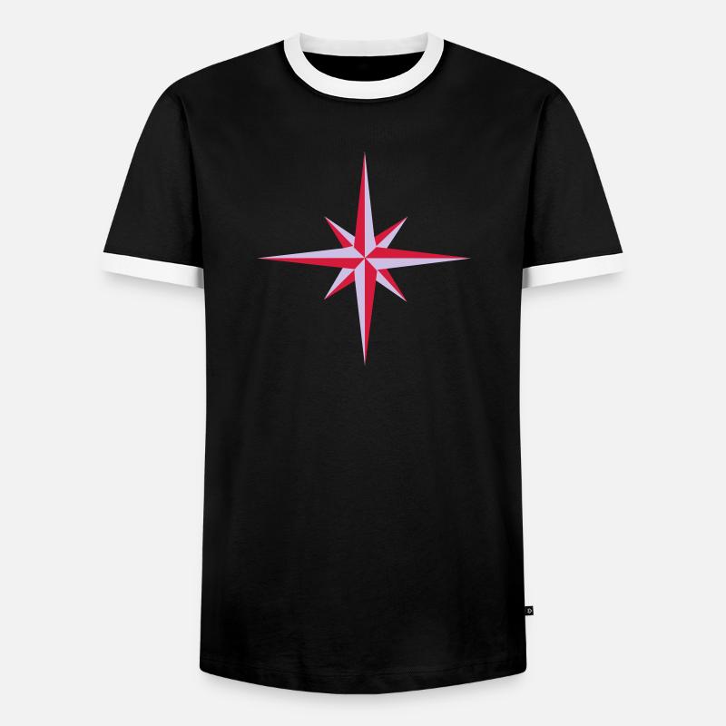 Compass - Men's Ringer Shirt - black/white
