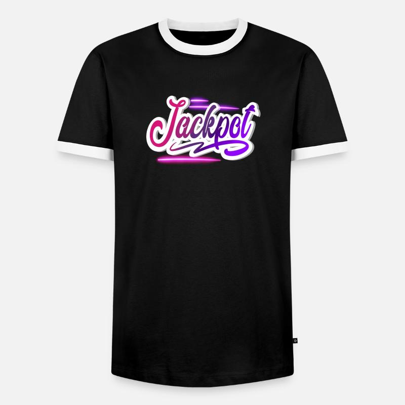 jackpot - Men's Ringer Shirt - black/white