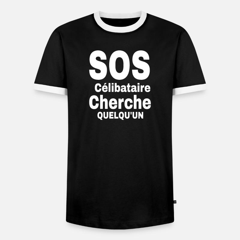 Celibacy Statement Design 2023 - Men's Ringer Shirt - black/white