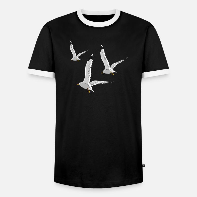 gull - Men's Ringer Shirt - black/white
